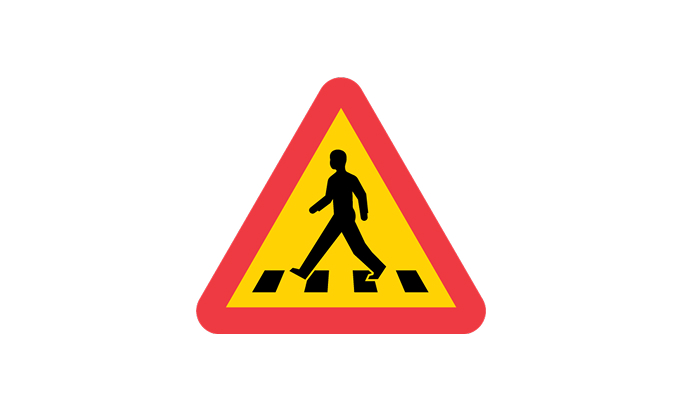 road signs | warning signs | a13 | warning for a pedestrian crossing | practice driving licence theory online | körteori