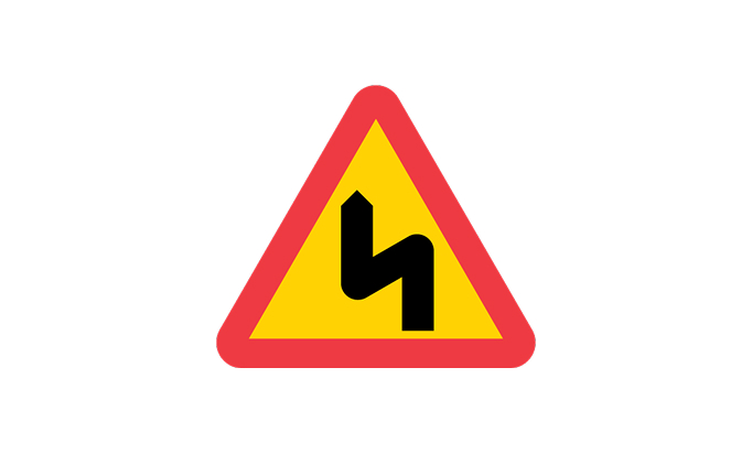road signs | warning signs | a2 | warning for multiple dangerous curves | practice driving licence theory online | körteori