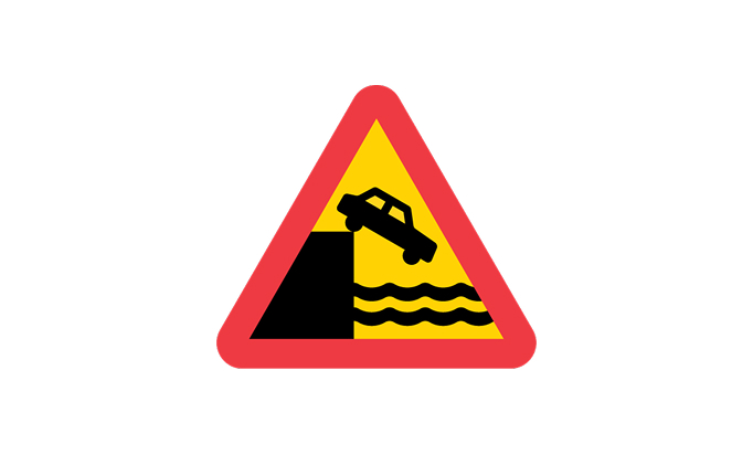 road signs | warning signs | a7 | warning for a quay or water's edge | practice driving licence theory online | körteori