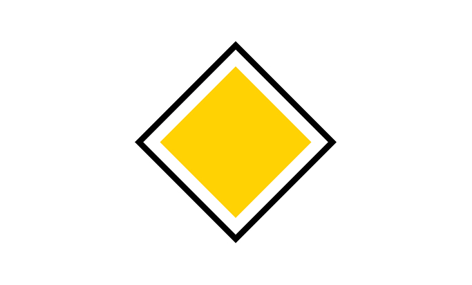 road signs | priority signs | b4 | priority road | practice driving licence theory online | körteori
