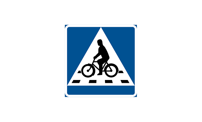 vägmärken | väjningspliktsmärken | b8 | cykelöverfart | öva körkortsteori online | körteori