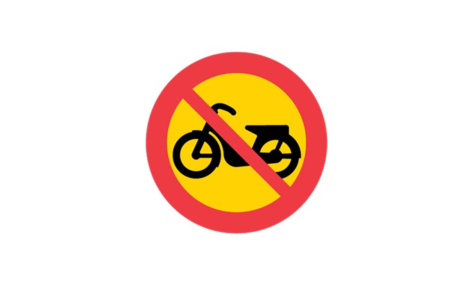vägmärken | förbudsmärken | c11 | förbud mot trafik med moped klass II | öva körkortsteori online | körteori