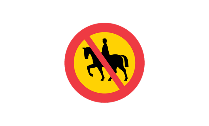 road signs | prohibitory signs | c14 | no horse riding | practice driving licence theory online | körteori