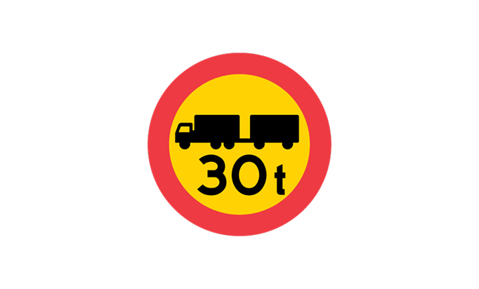 road signs | prohibitory signs | c21 | vehicle and vehicle combination gross weight restriction | practice driving licence theory online | körteori