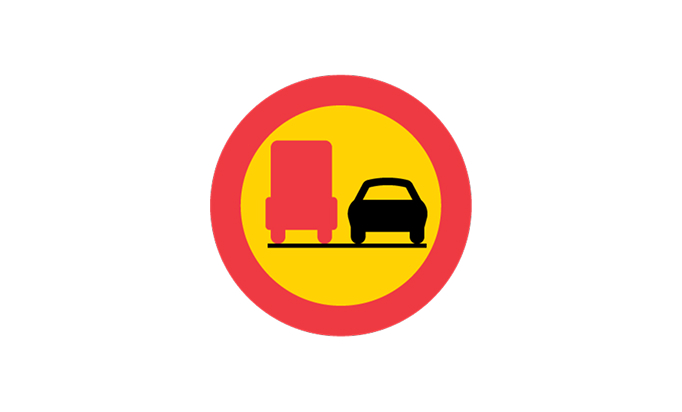 road signs | prohibitory signs | c29 | prohibition for overtaking with heavy trucks | practice driving licence theory online | körteori