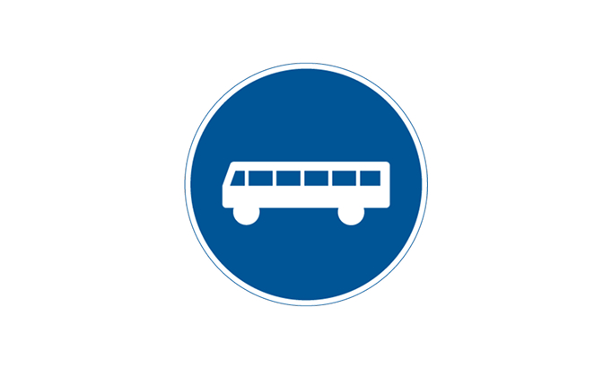 road signs | mandatory signs | d10 | reserved lane for public transport vehicles | practice driving licence theory online | körteori