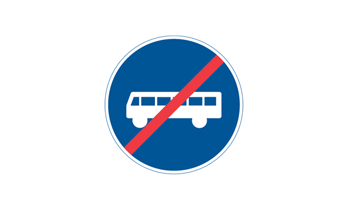 road signs | mandatory signs | d11 | end of reserved lane for public transport vehicles | practice driving licence theory online | körteori