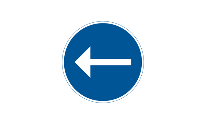 road signs | mandatory signs | d1 | follow the given direction | practice driving licence theory online | körteori