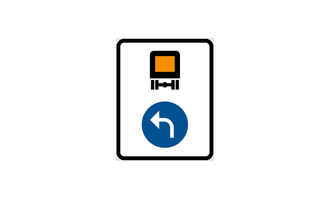 road signs | mandatory signs | d12 | mandatory direction for vehicles carrying dangerous goods | practice driving licence theory online | körteori