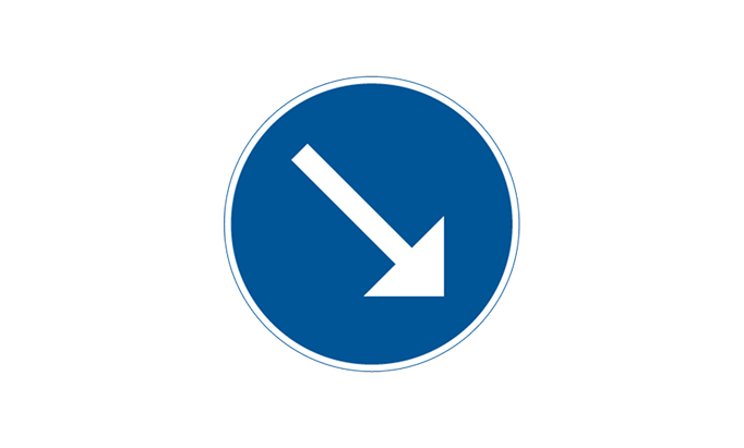 road signs | mandatory signs | d2 | keep left / keep right | practice driving licence theory online | körteori