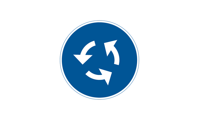 road signs | mandatory signs | d3 | roundabout | practice driving licence theory online | körteori