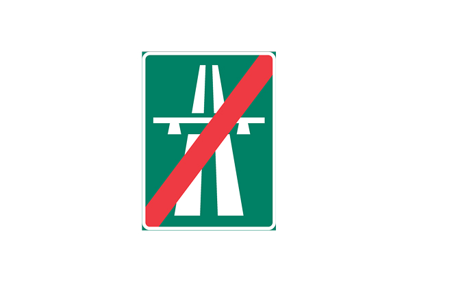 vägmärken | anvisningsmärken | e2 | motorväg upphör | öva körkortsteori online | körteori