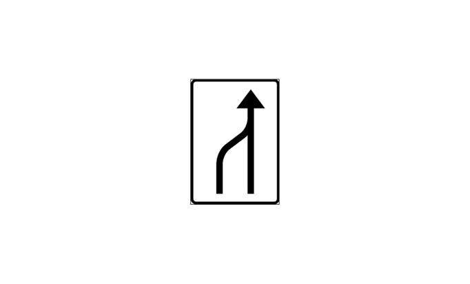 road signs | direction signs | f17 | decrease in number of lanes | practice driving licence theory online | körteori