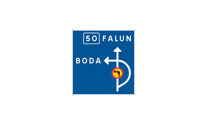 road signs | direction signs | f2 | direction sign at prohibited turn at junction | practice driving licence theory online | körteori