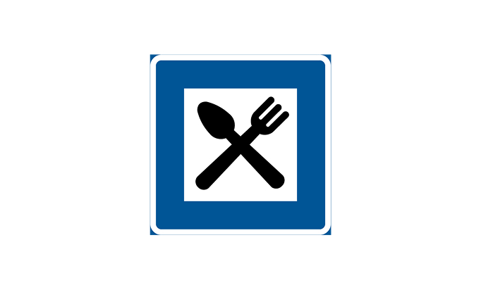 vägmärken | lokaliseringsmärken | h6 | restaurang | öva körkortsteori online | körteori