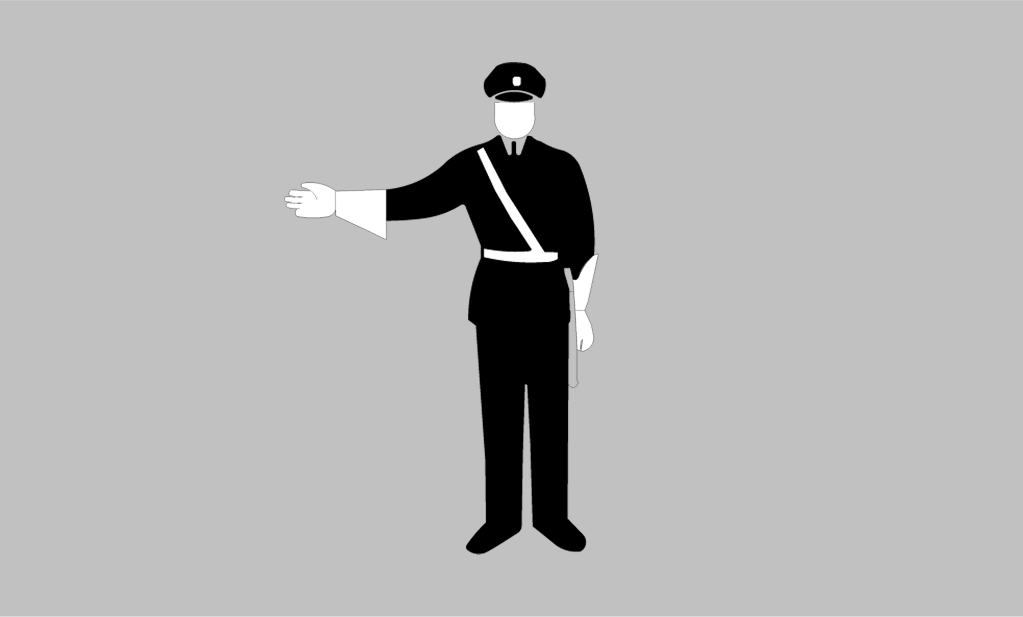 vägmärken | polis tecken | p1 | stopp | öva körkortsteori online | körteori