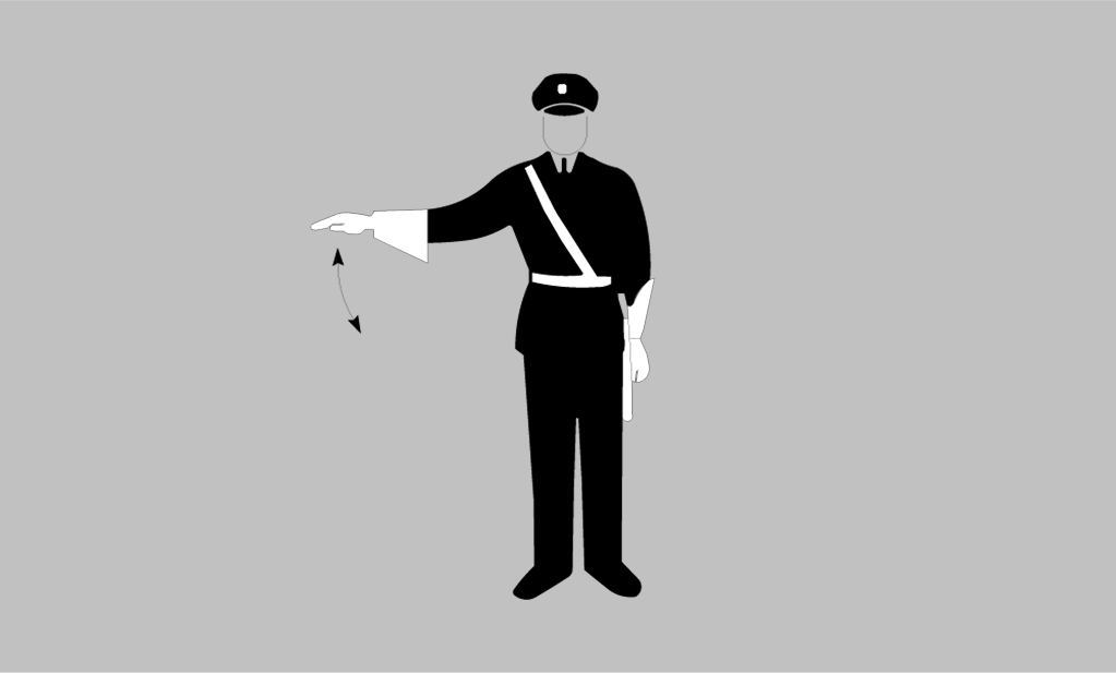 vägmärken | polis tecken | p5 | minska hastigheten | öva körkortsteori online | körteori